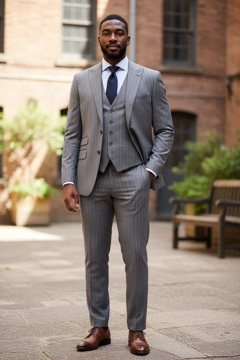 Saboo | 3pc Pinstripe Suit | 8038