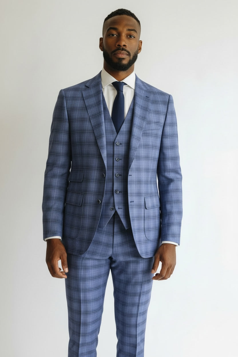 Saboo | 3pc Plaid Suit | 7030