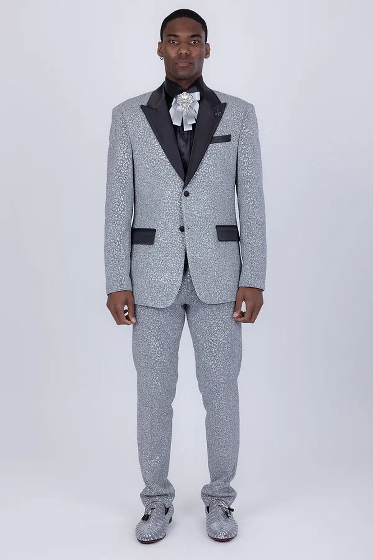 Barabas Sparking 2pc Suit (5SU33) in Silver