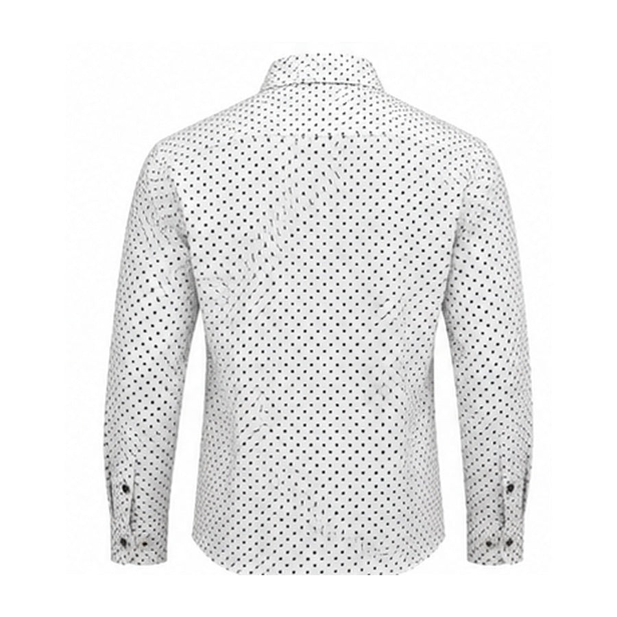 Jasper Clay JCLS23 white patterned long sleeve shirt back view