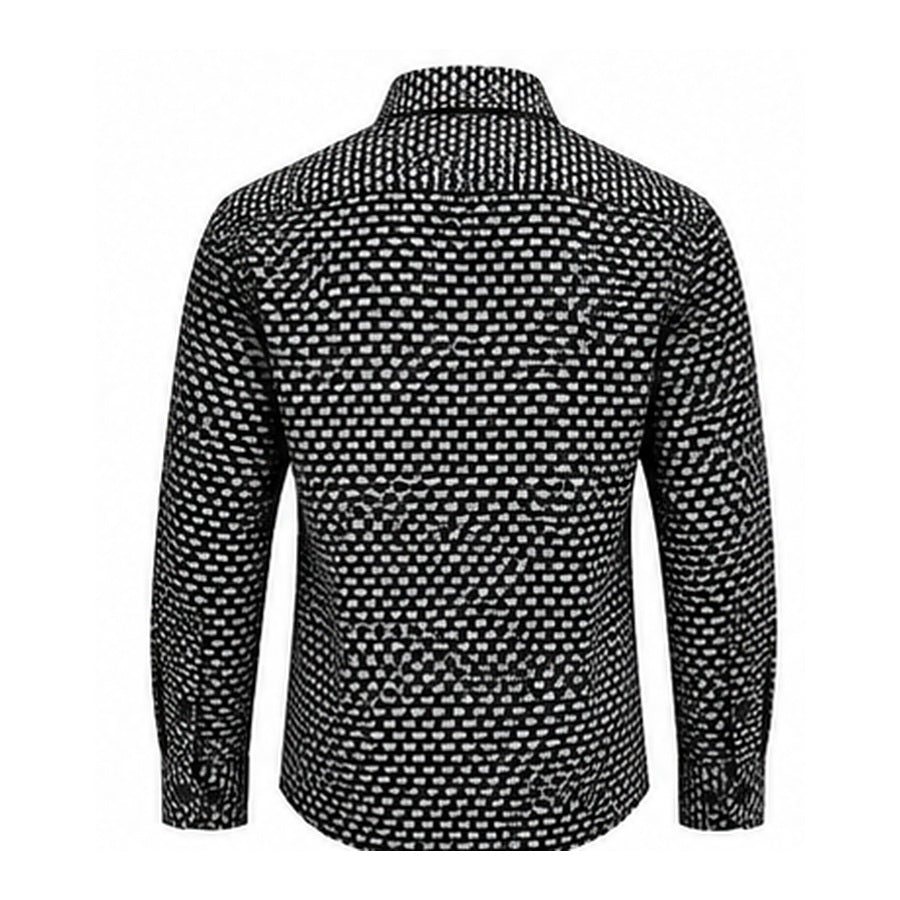 Jasper Clay JCLS25 black geometric printed shirt back view