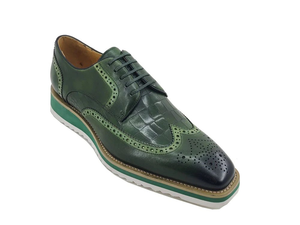Carrucci | Embossed Croco Oxford | KS515-35-The City Warehouse-Menswear