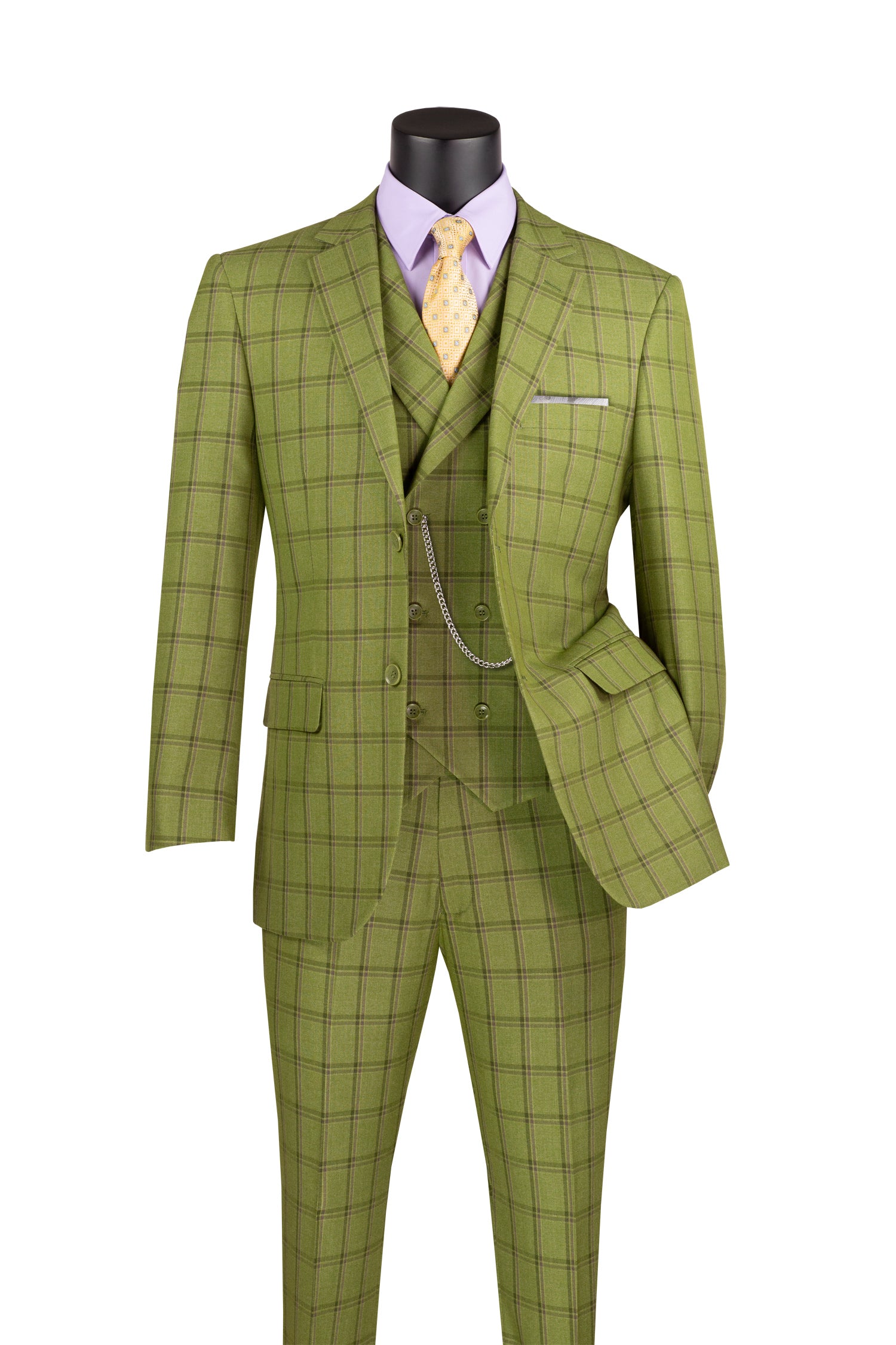 Vinci | 3pc Plaid Suit | MV2W-4-The City Warehouse-Menswear