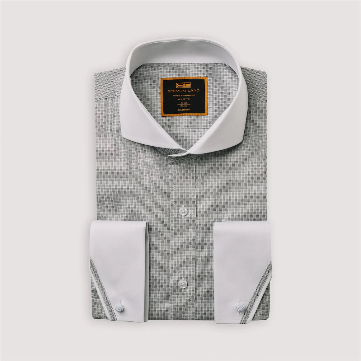 cutaway collar french cuff dress shirt Steven Land Blue Stripe Cutaway Collar French Cuff Dress Shirt The Suit Depot