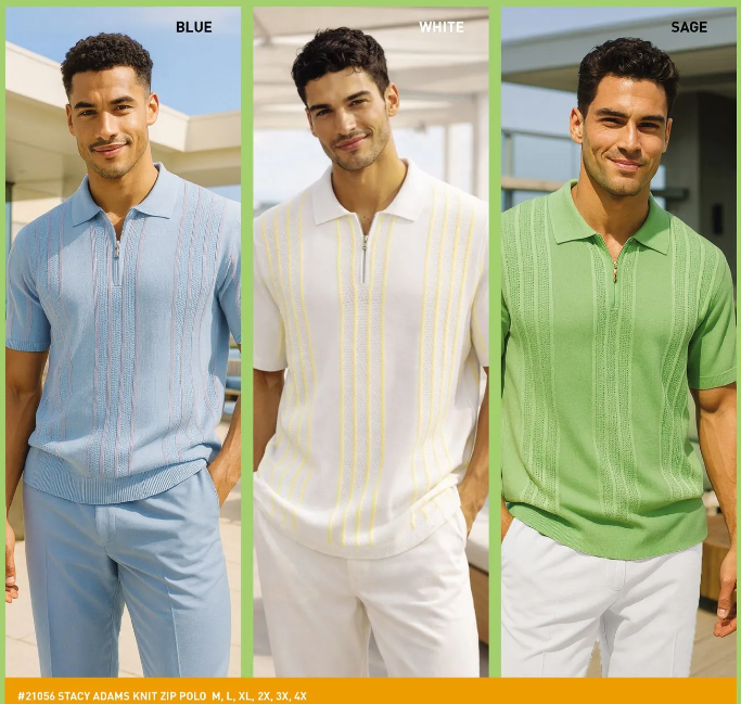 Stacy Adam | S/S Knit 1/4 Zip Polo | 21056