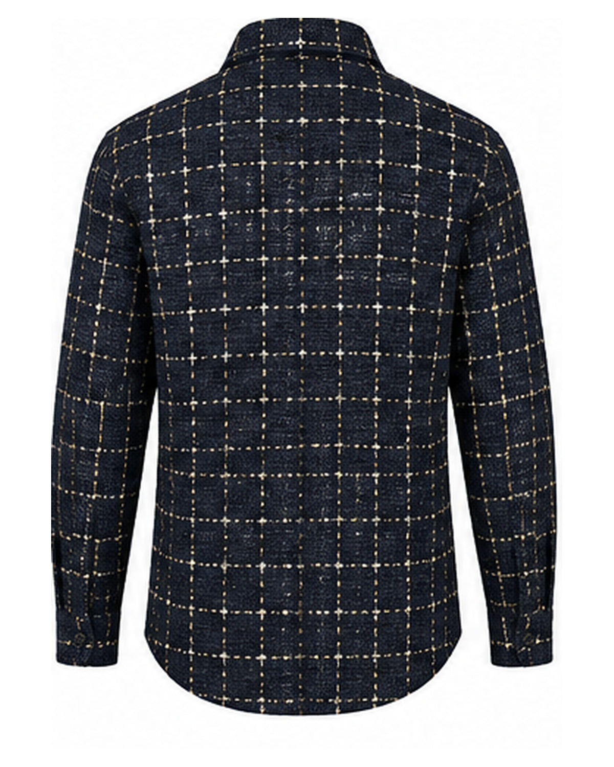 T.R TRST-509 navy textured shirt back view