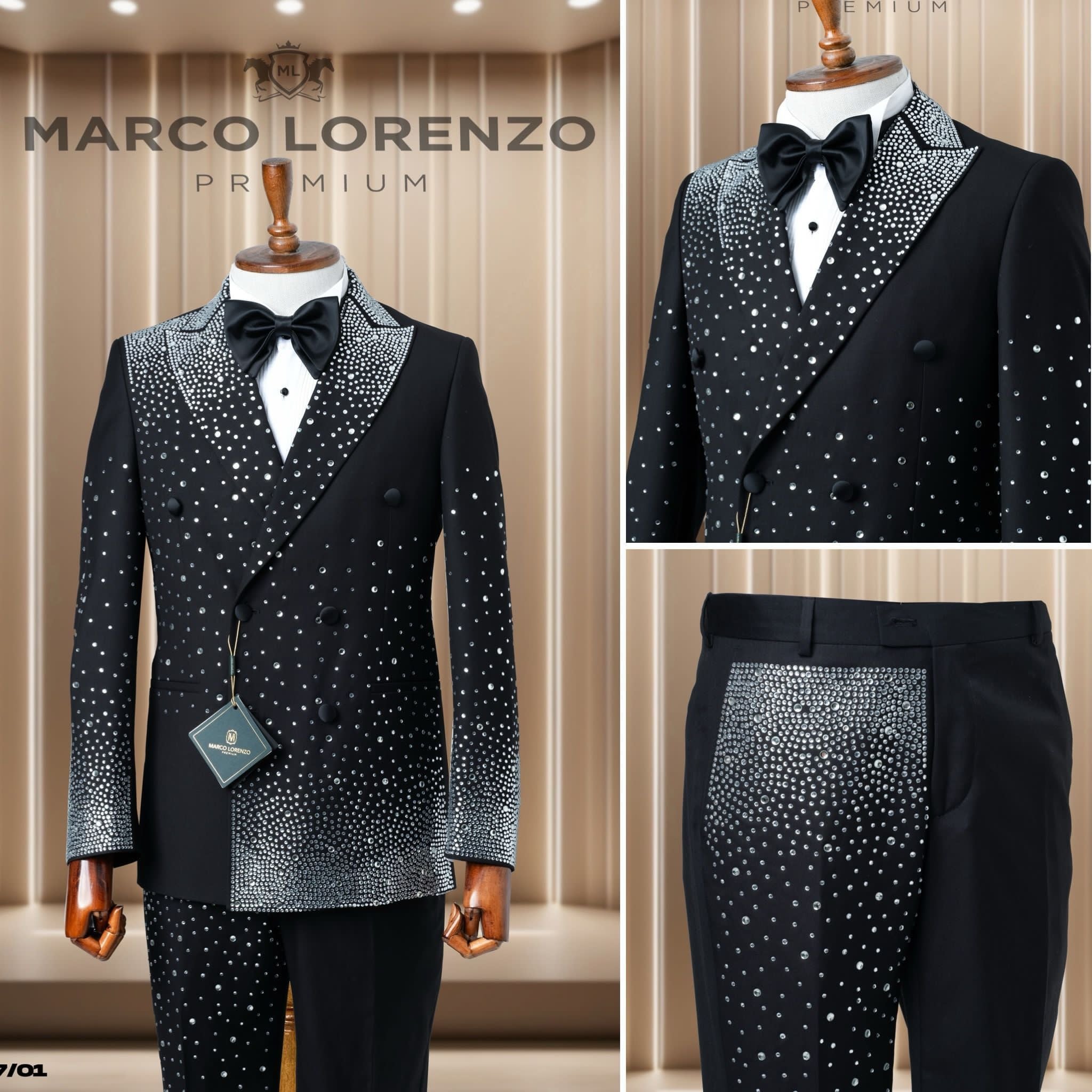 Marco Lorenzo | Double Breasted Studded Tuxedo-The City Warehouse-Menswear