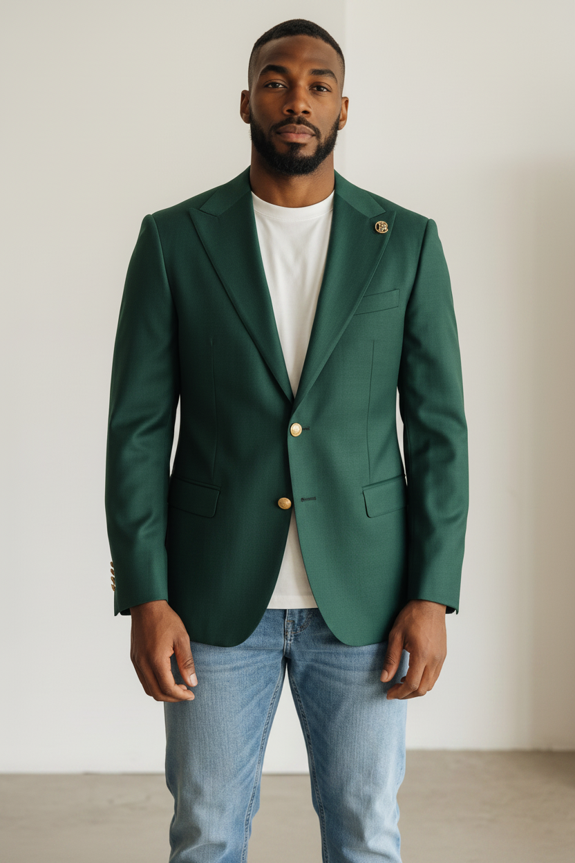Emerald Green Blazer Virtual Model