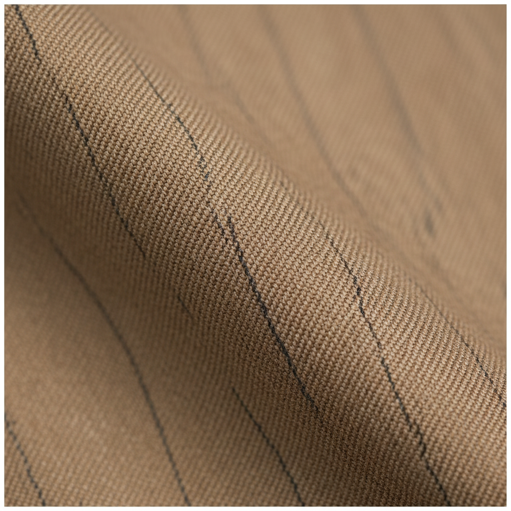 SABOO DB5200 camel pinstripe luxury cloth fabric texture close-up macro detail