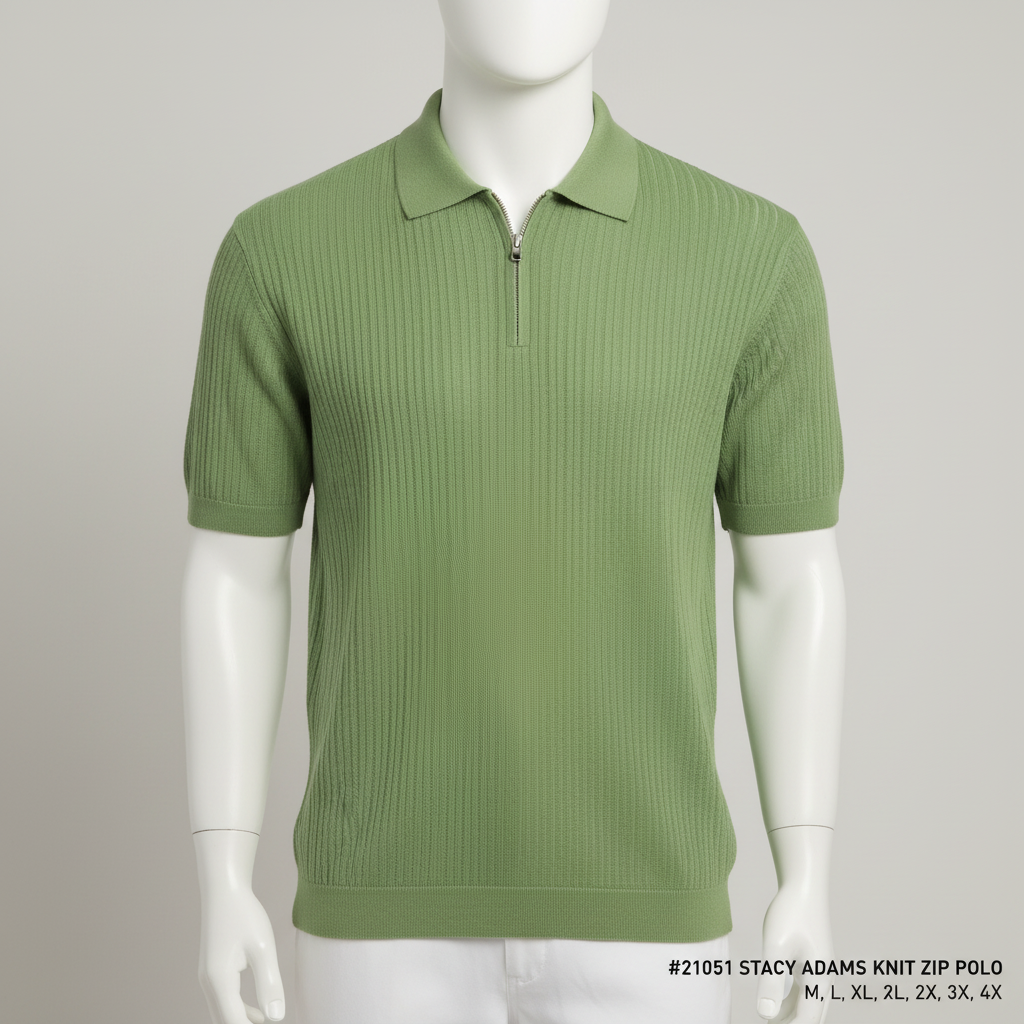 Stacy Adams S/S Knit Polo 21051 in Green