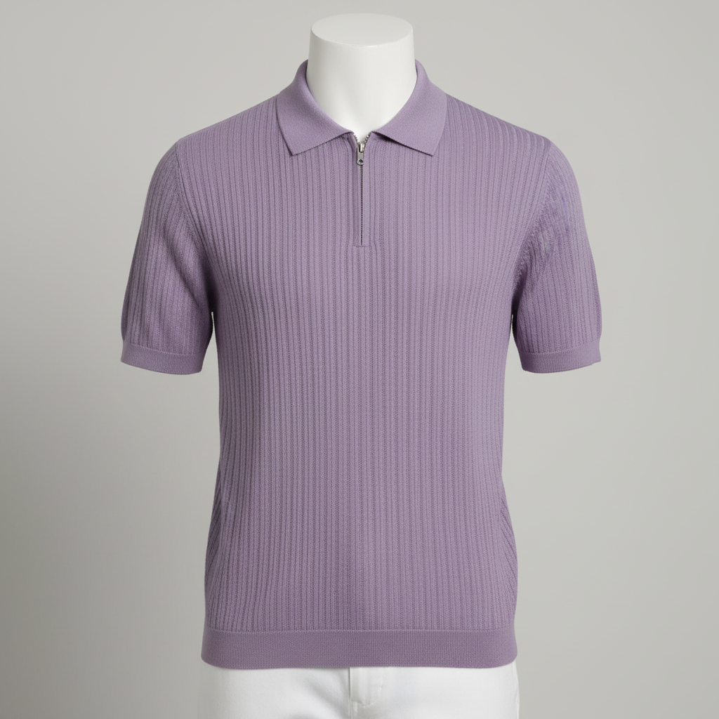 Stacy Adams S/S Knit Polo 21051 in Lavender