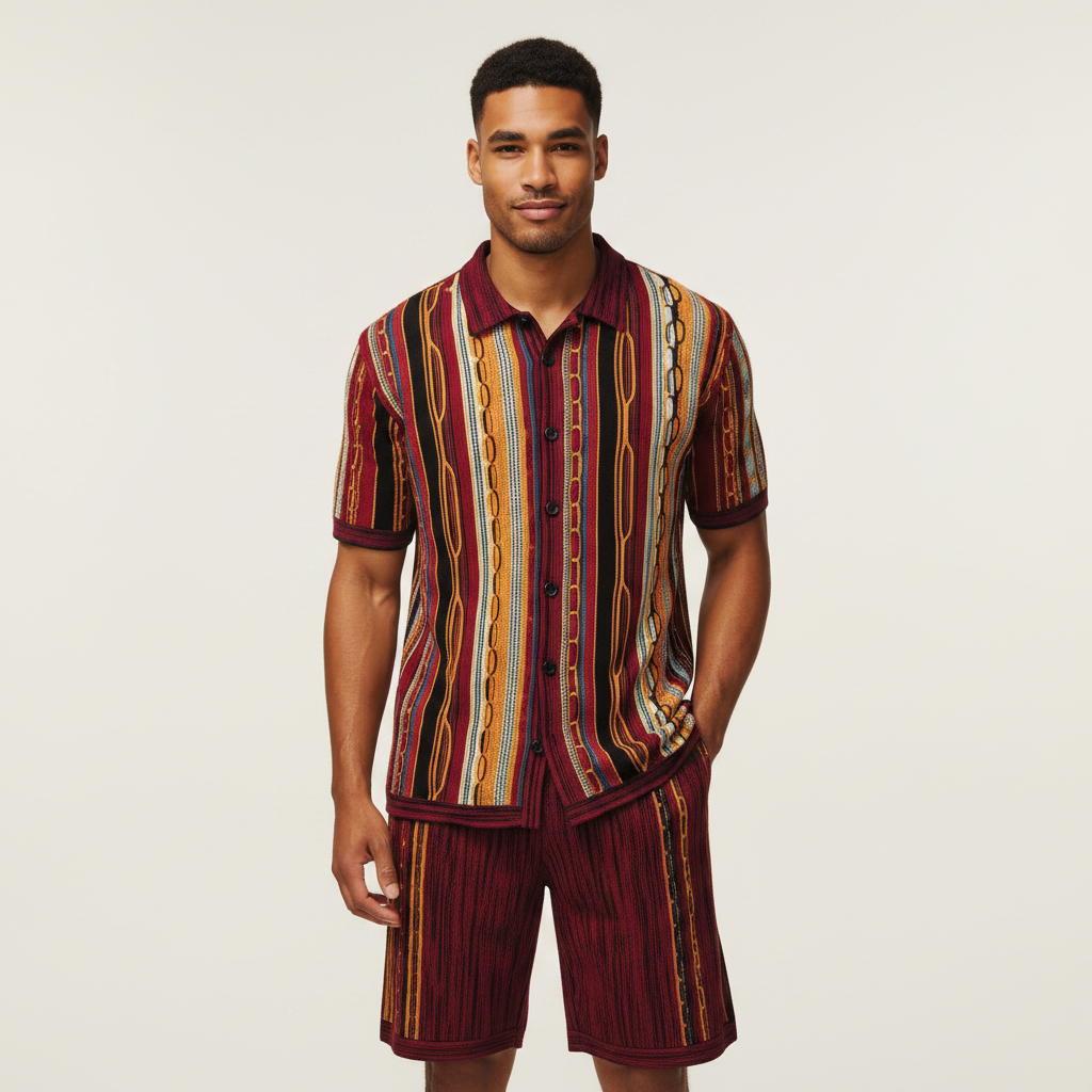 Stacy Adams Knit Short Set Style 21030 in Red