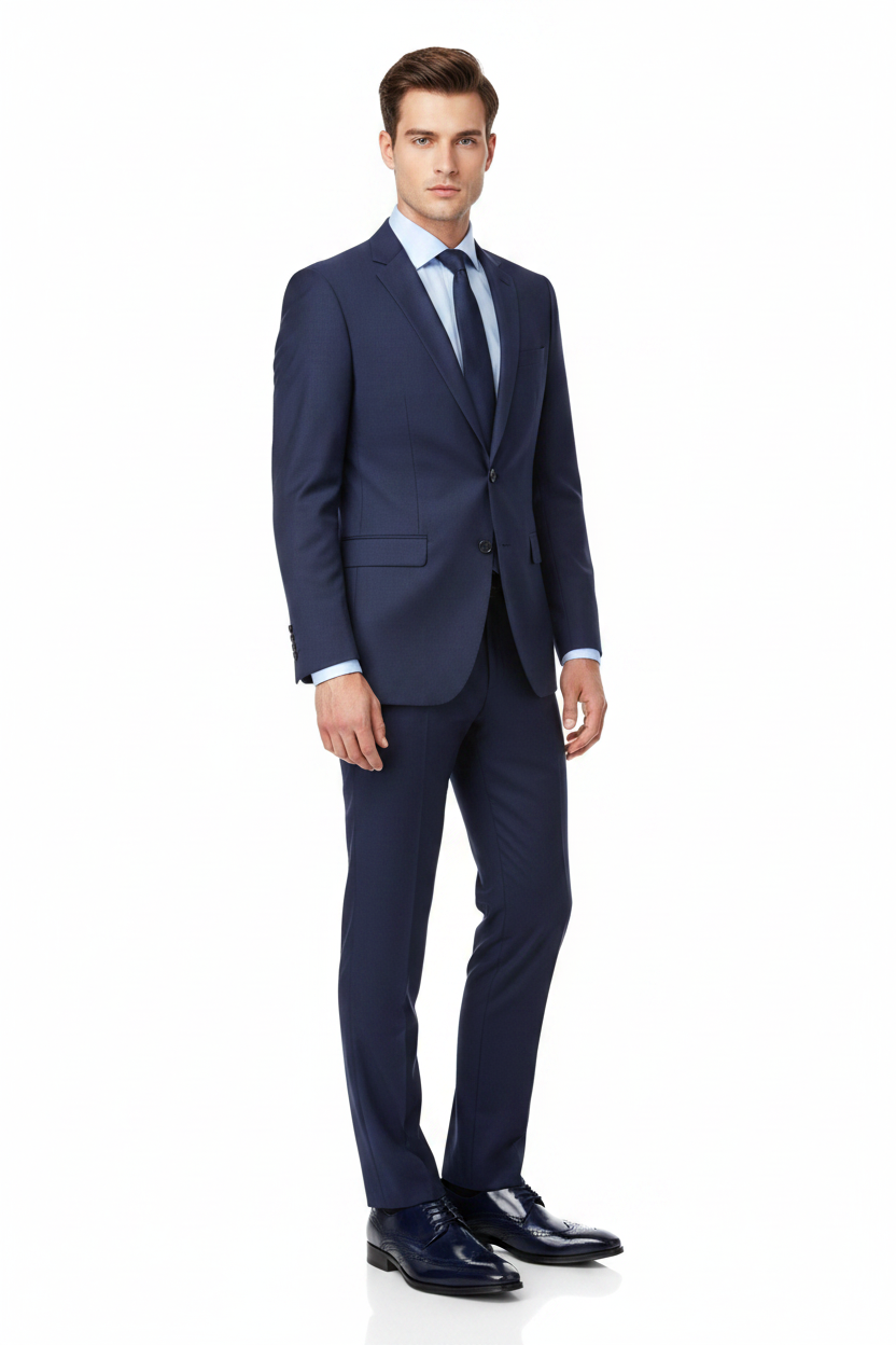 Giovanni Lincoln Wingtip in Navy - Virtual Model Editorial Shot