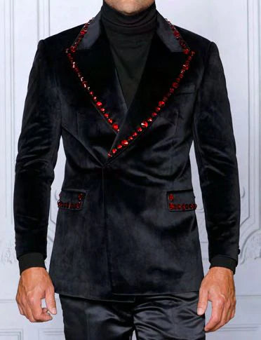 Manzini | Studded Collar Blazer | MZV531-The City Warehouse-Menswear