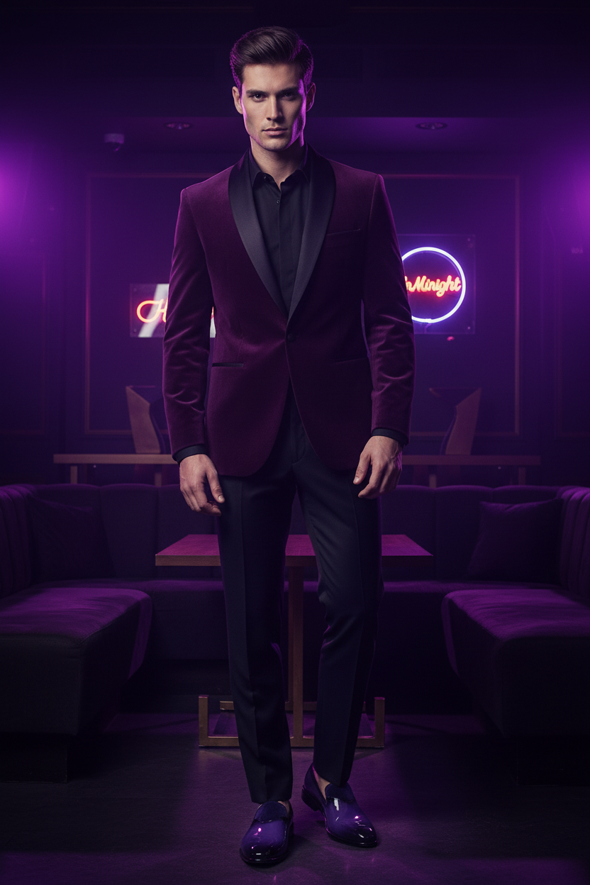 Purple Patent Loafer Virtual Model