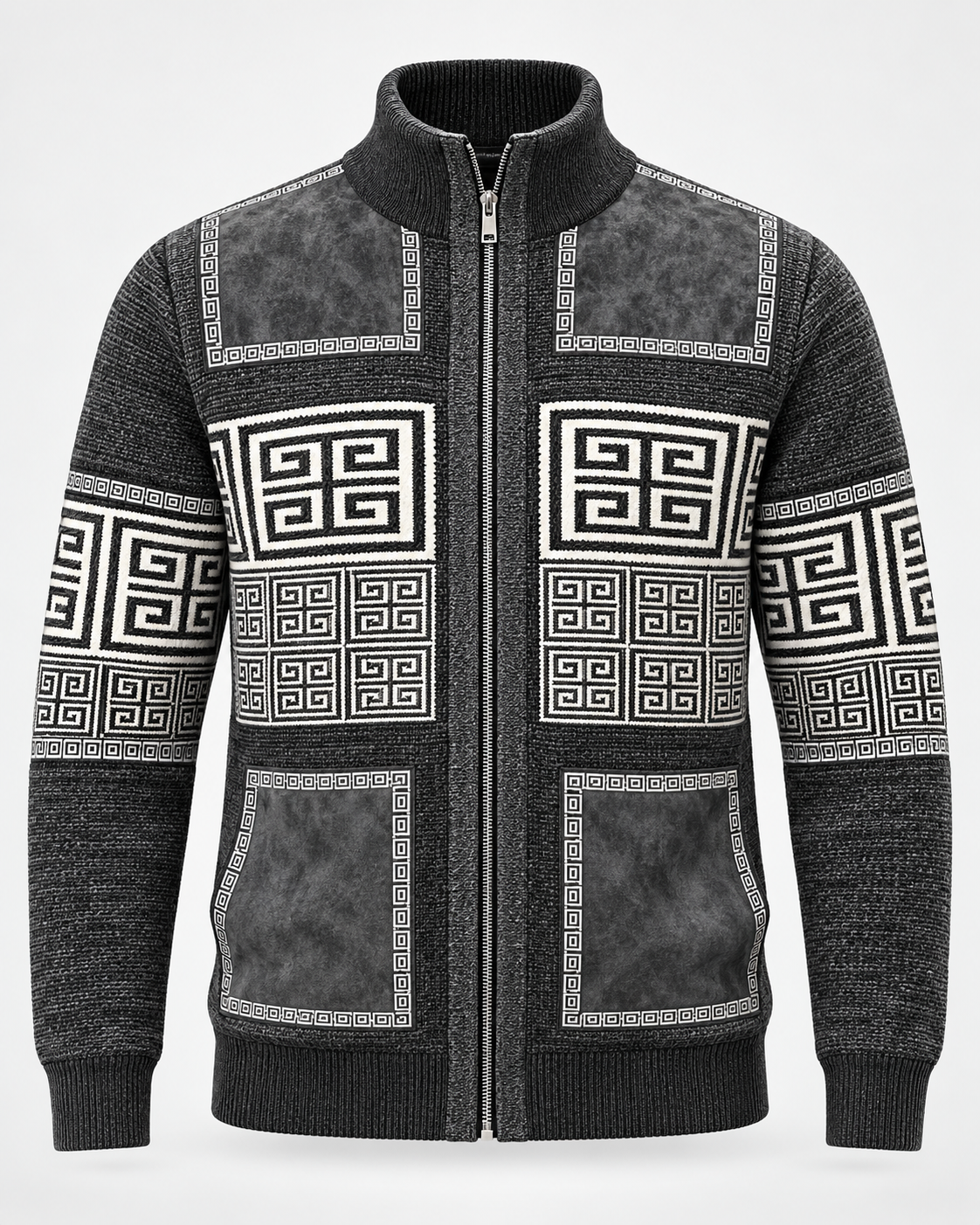 Silversilk 31003 full-zip sweater in Grey