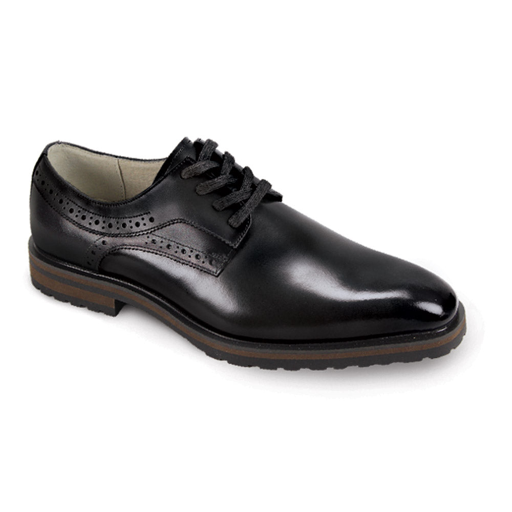 Giovani | Solid Leather Lace-Up Dress Shoe | Stef