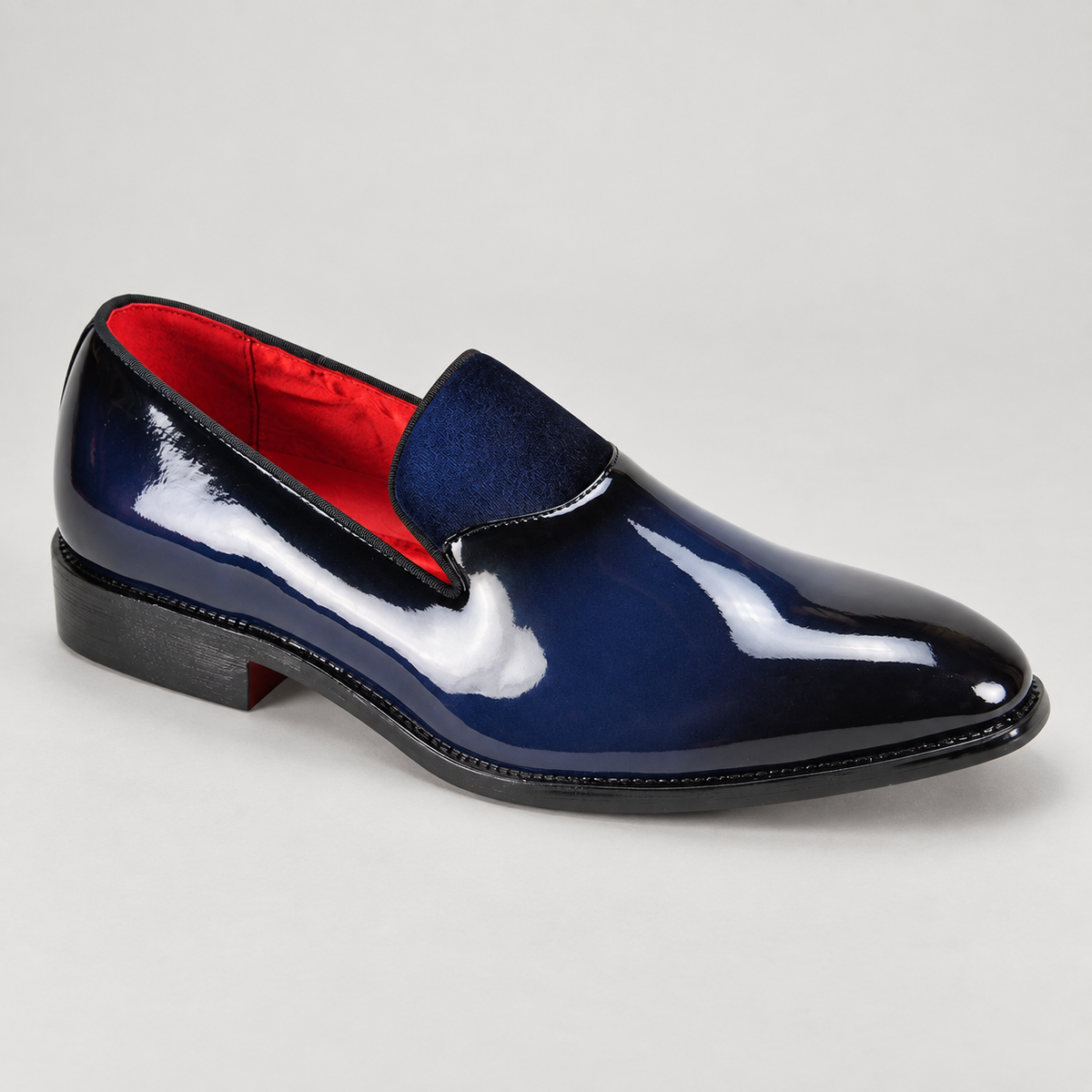 After Midnight Patent Loafer (7009) in Navy, studio product photo