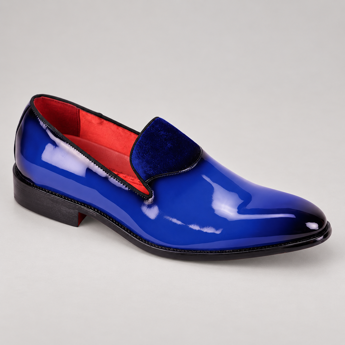 After Midnight Patent Loafer (7009) in Royal Blue, studio product photo