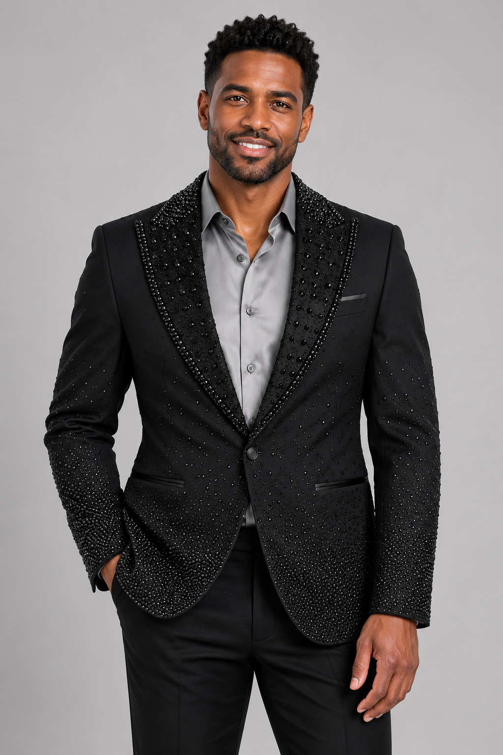 Barabas Rhinestone Blazer (2EBL3) in Black