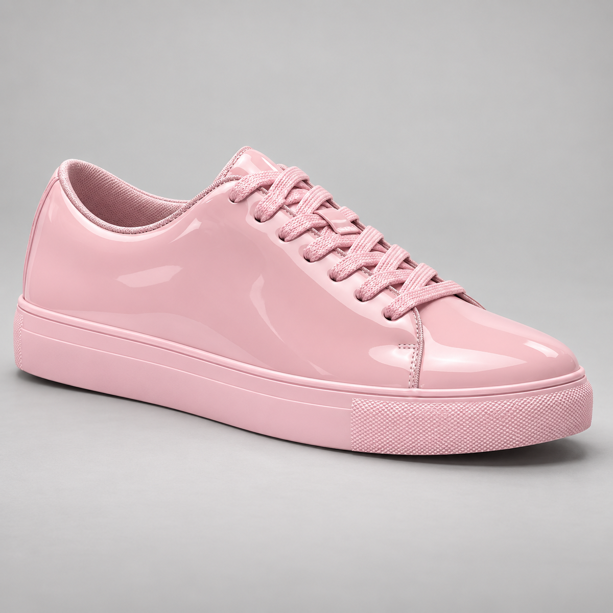 Santino Luciano S441 patent sneaker in Pink, studio product photo