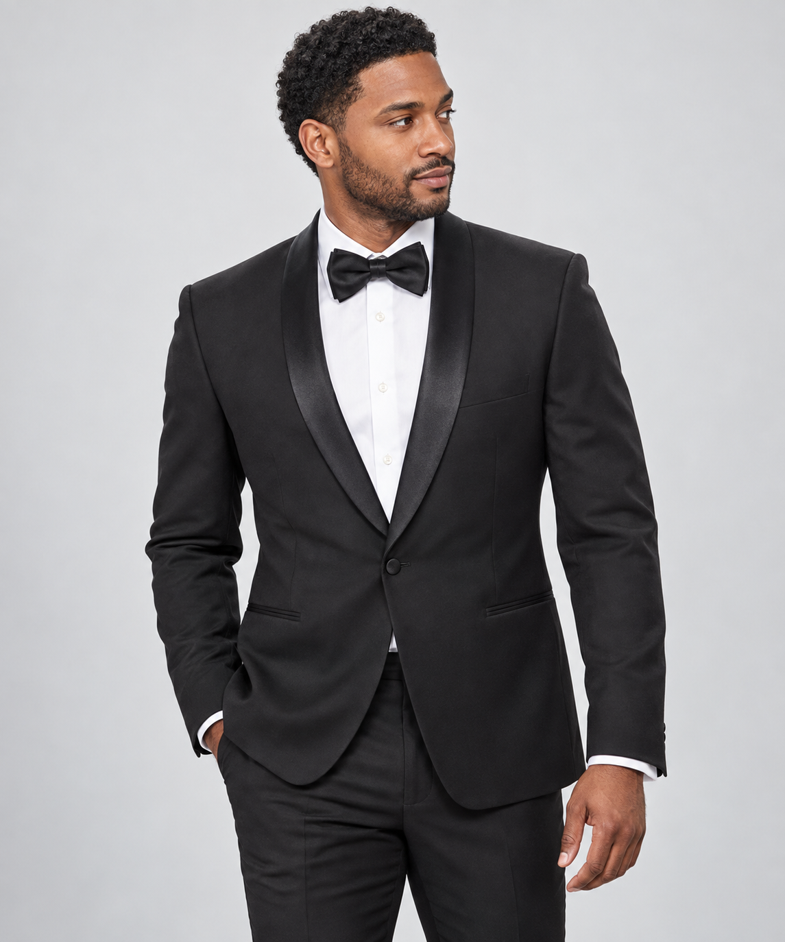 Solid 2pc. Tuxedo Black — Black, studio photograph