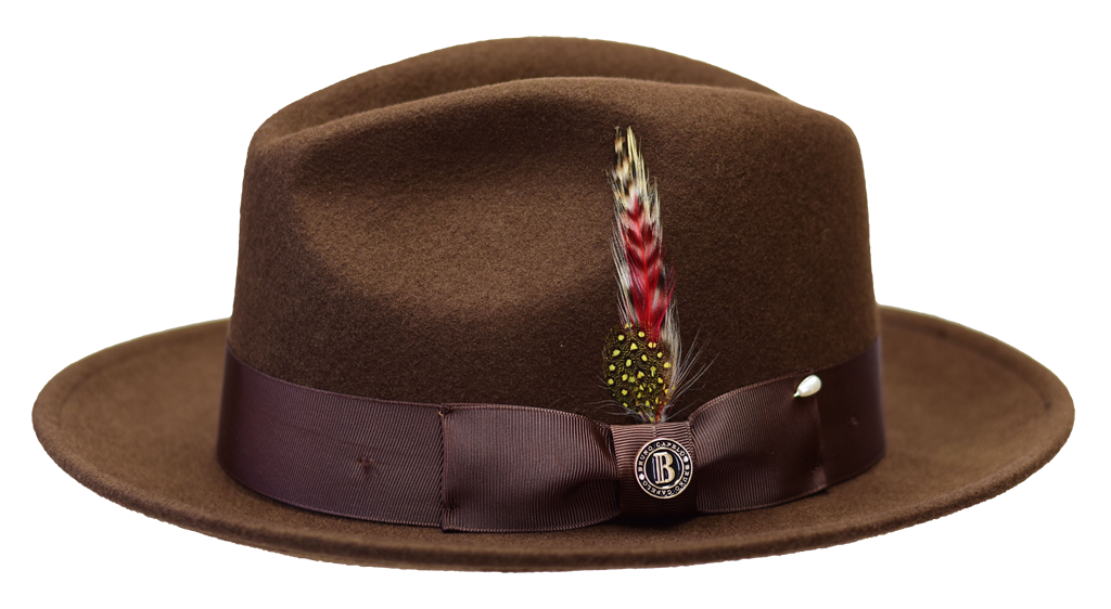 Bruno Capelo Executive wool fedora in Mink Brown