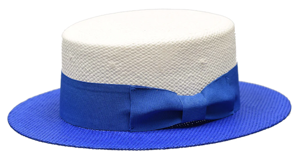 STRAW HAT | BOATER (WHITE/ROYAL)