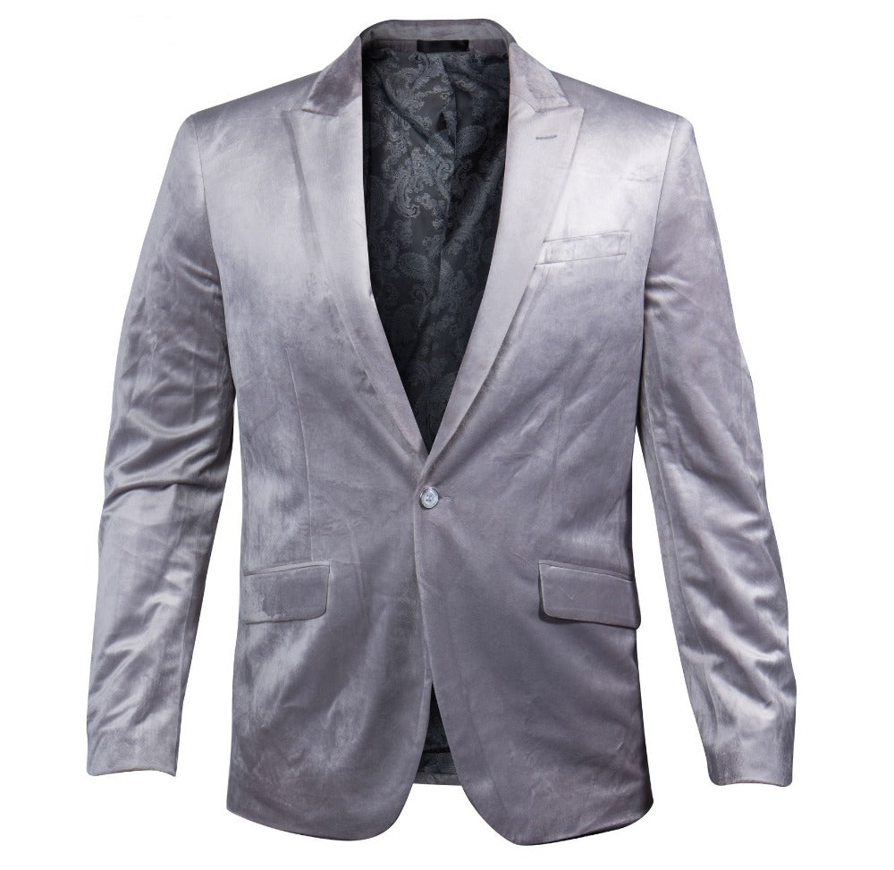 Vinci | Solid Velvet Blazer | B-27-The City Warehouse-Menswear