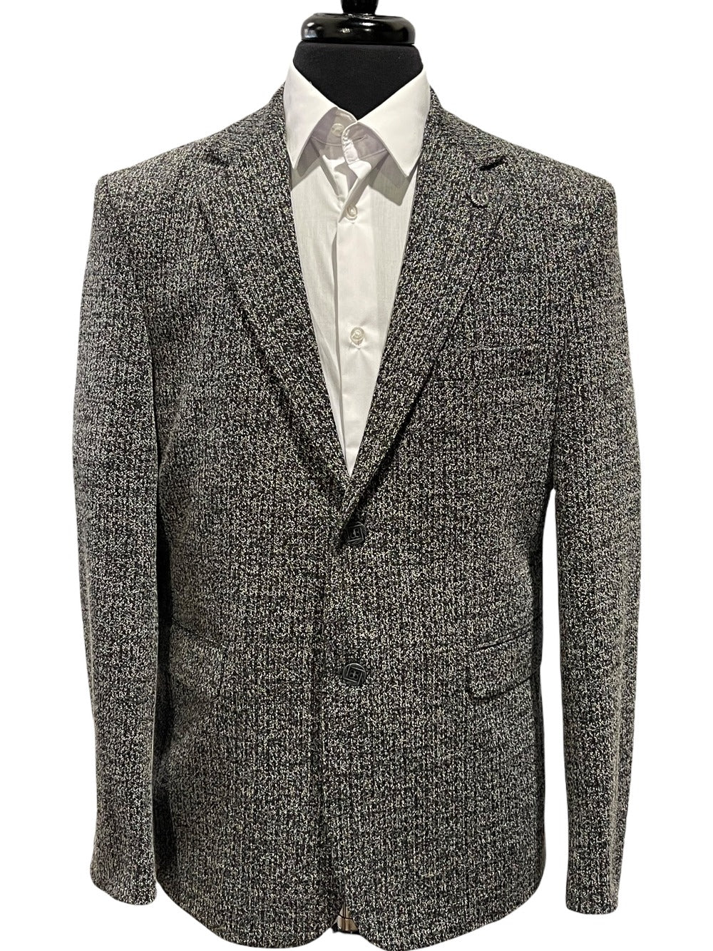 Twill Wool Stretch Blazer- Black-The City Warehouse-Menswear