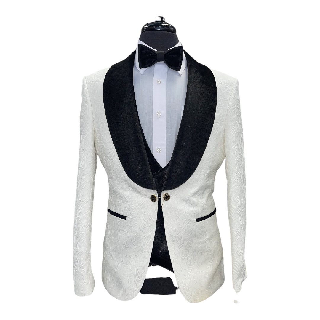 4pc Wide Collar Tuxedo (Slim Fit)-The City Warehouse-Menswear