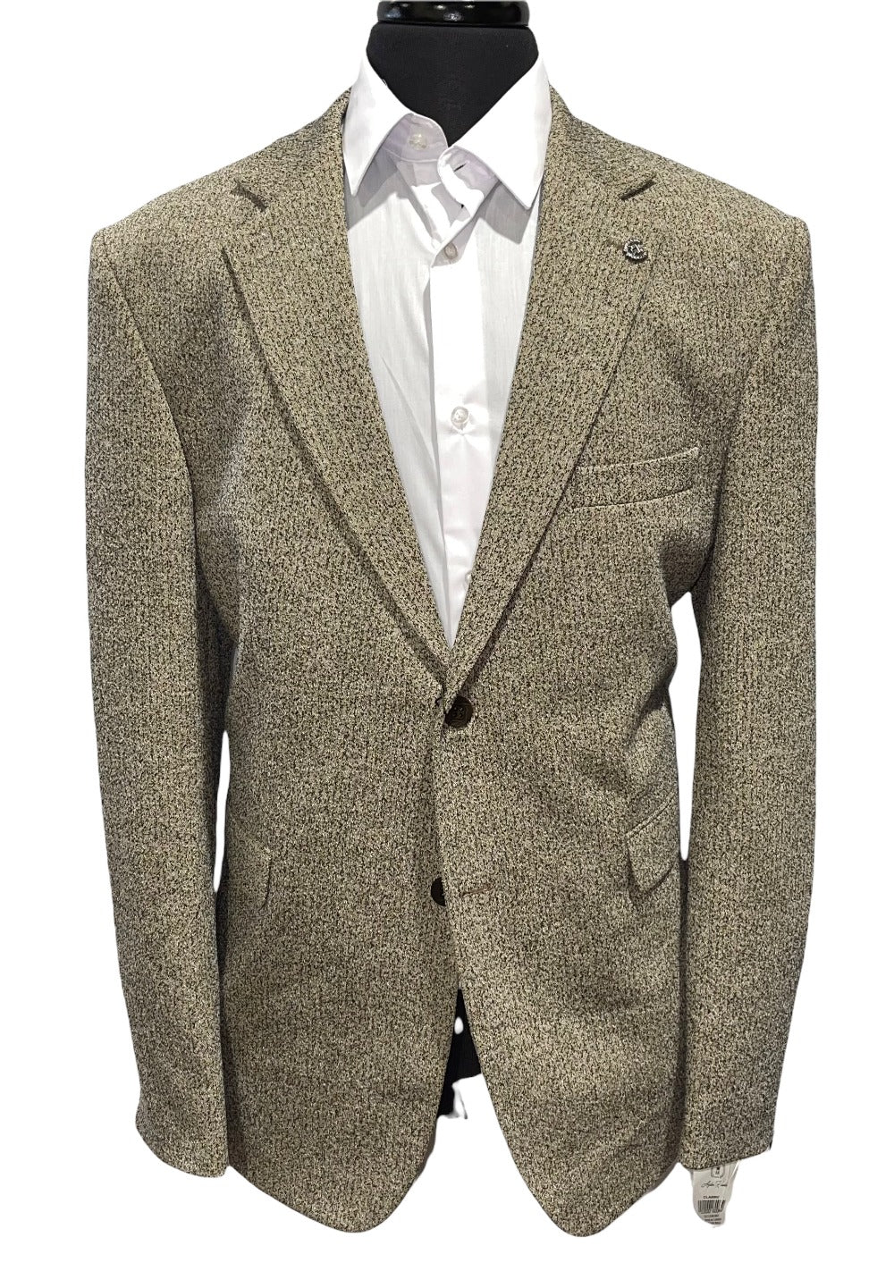 Twill Wool Stretch Blazer- Beige-The City Warehouse-Menswear