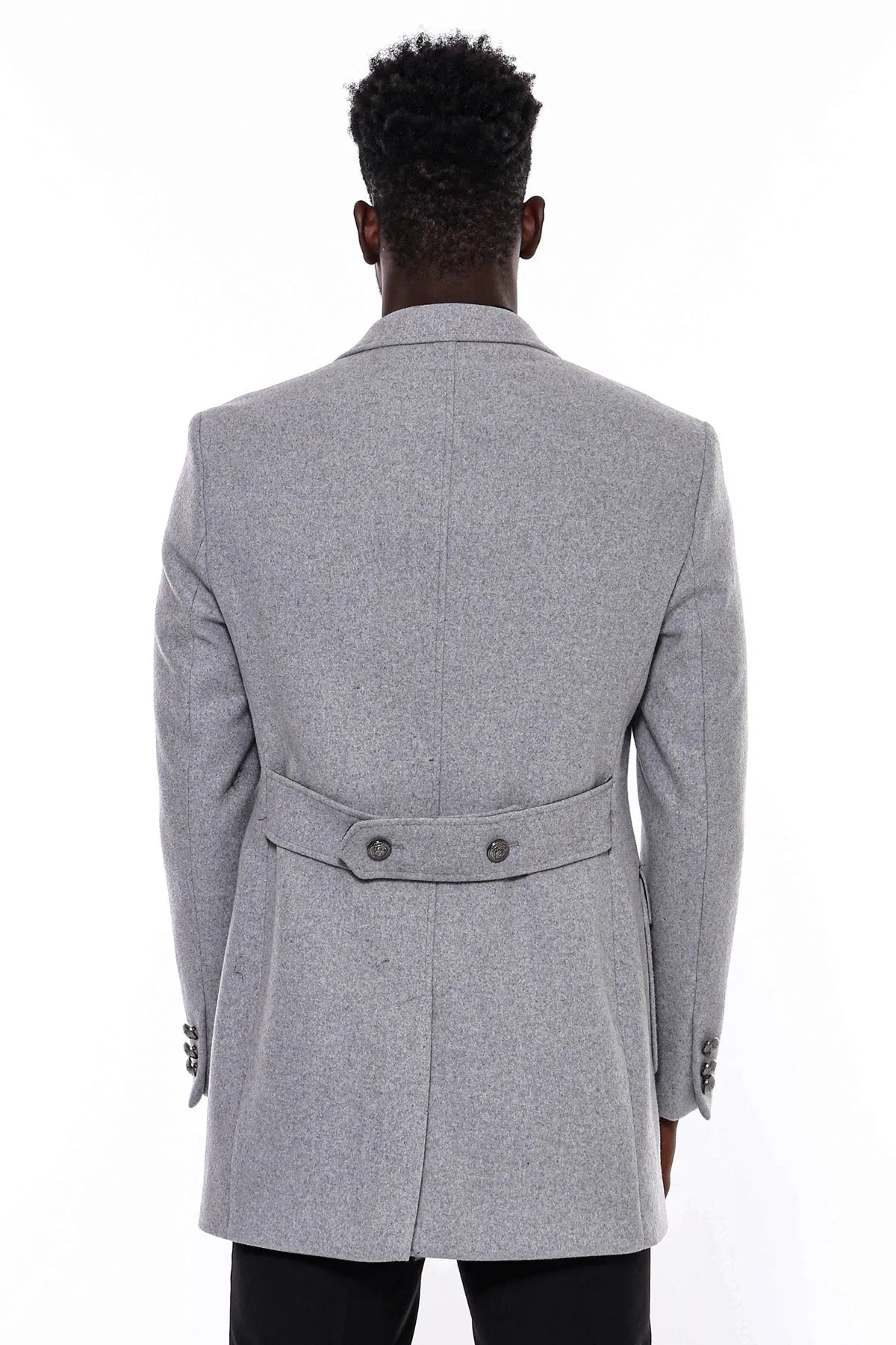 3/4 Length Coat | Metal Button Double Breasted | KP-3120-The City Warehouse-Menswear
