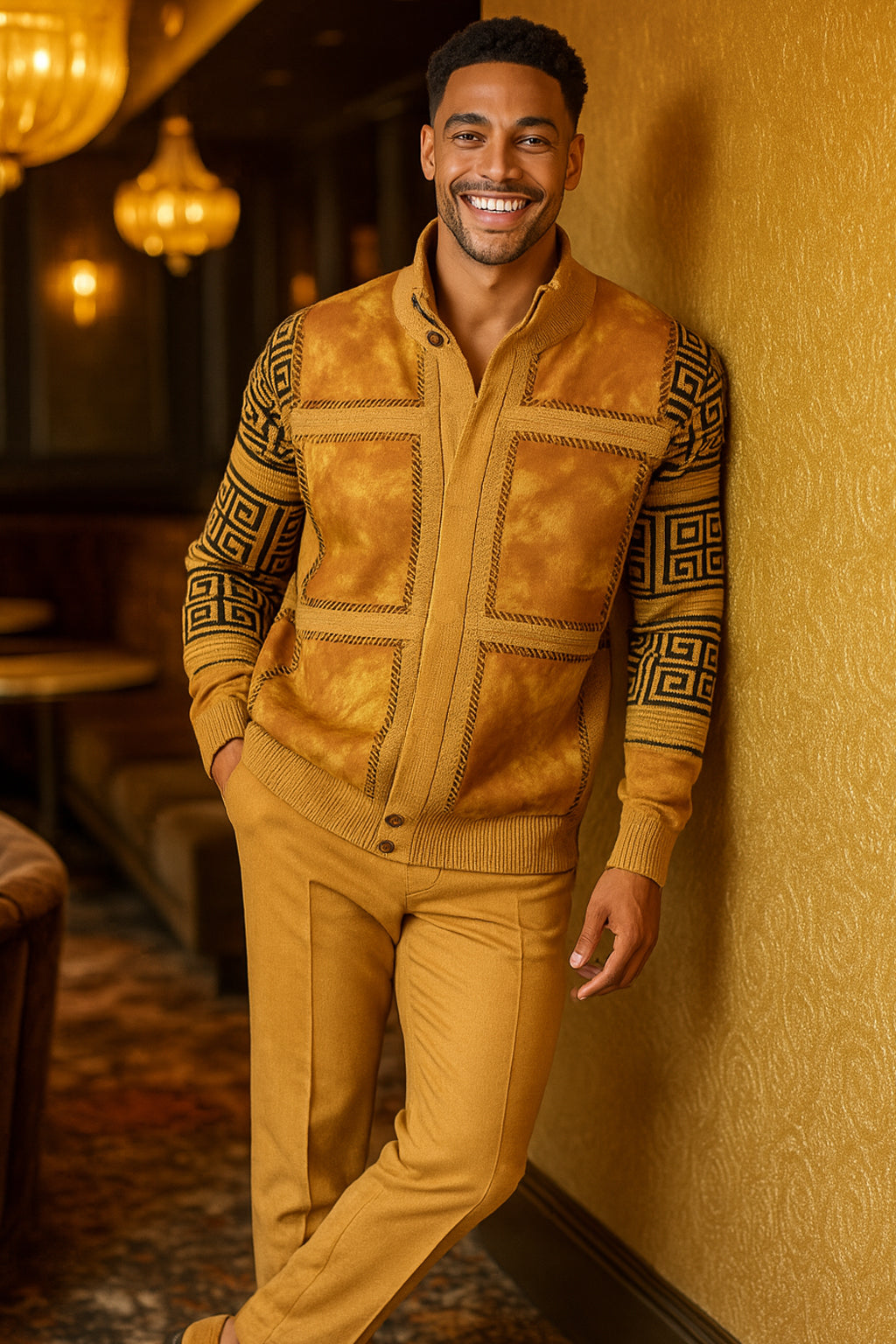 SilverSilk Suede Patch Full Zip Sweater |11012