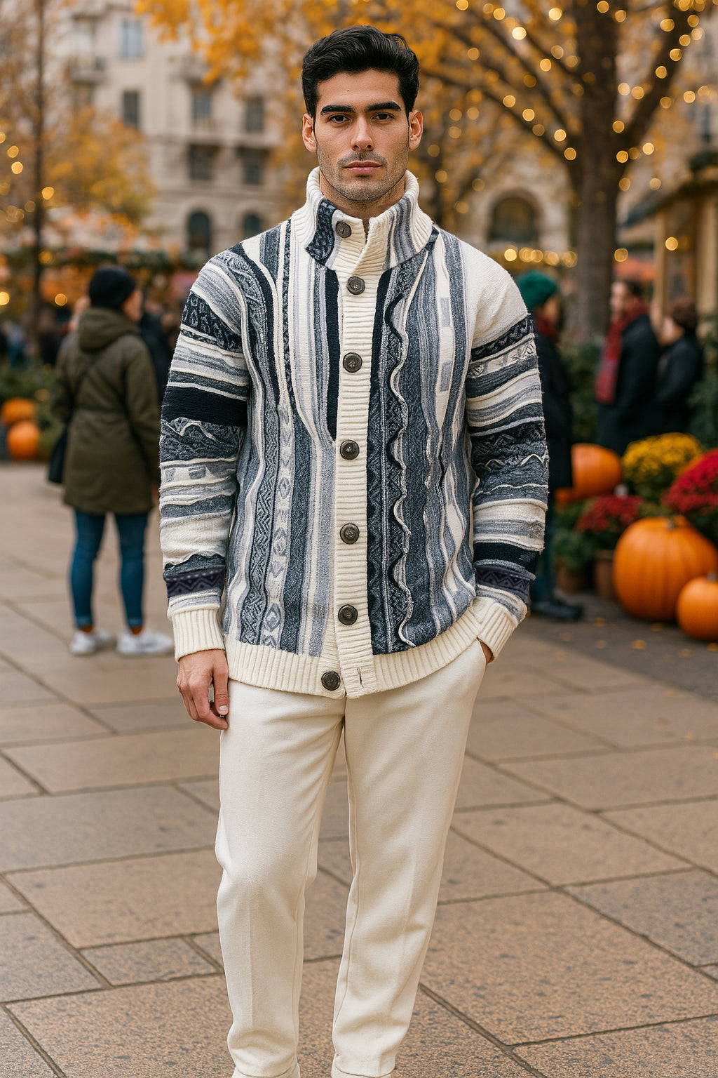 SilverSilk | Full Button Down Sweater | 12014