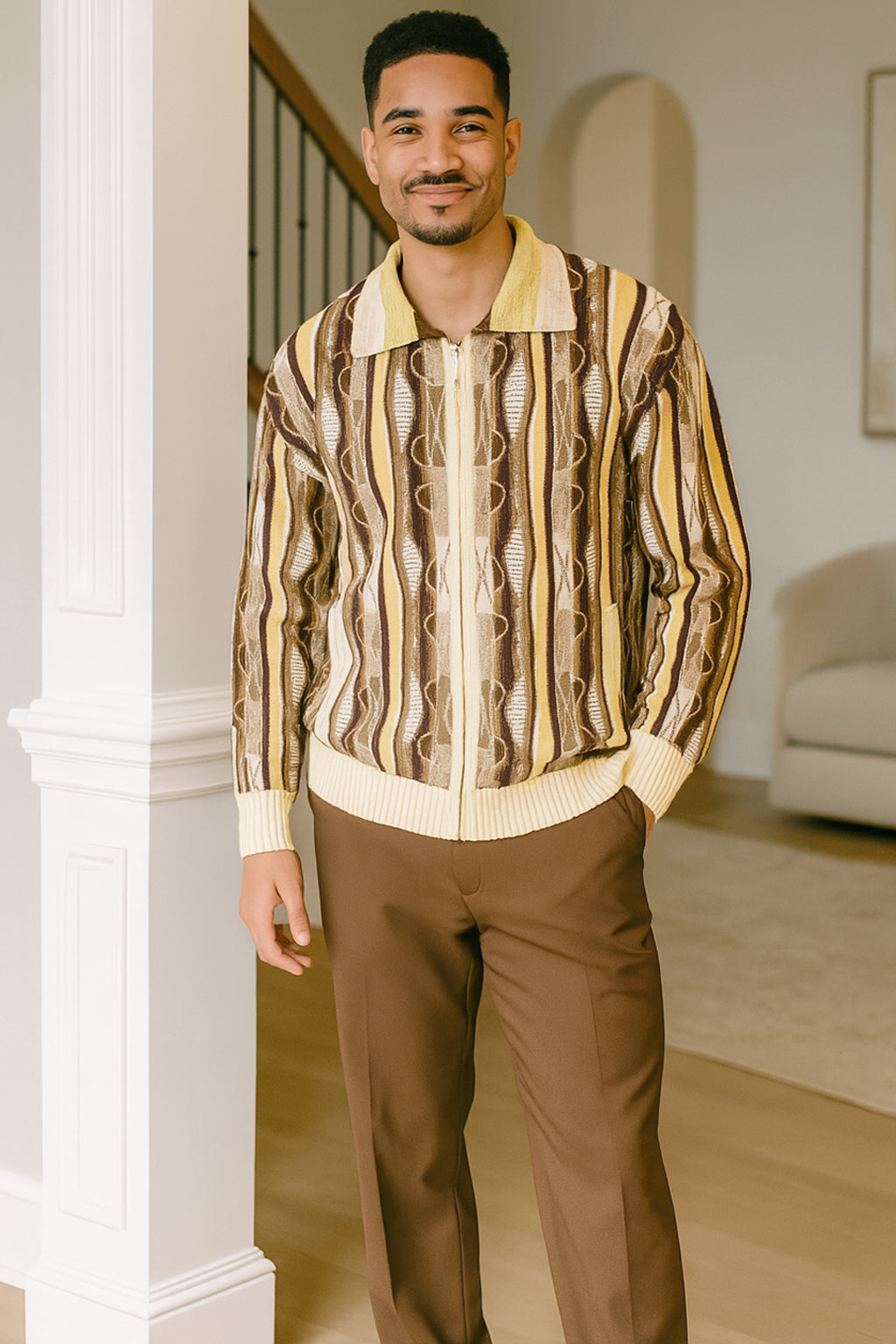 SilverSilk | Full Zip Down Sweater | 12018