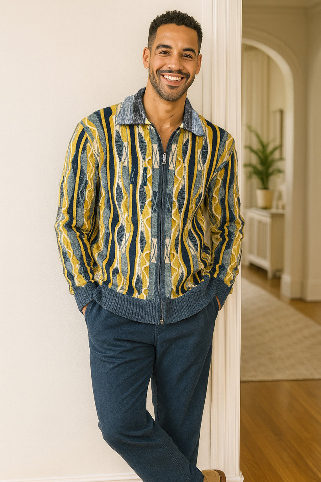 SilverSilk | Full Zip Down Sweater | 12018