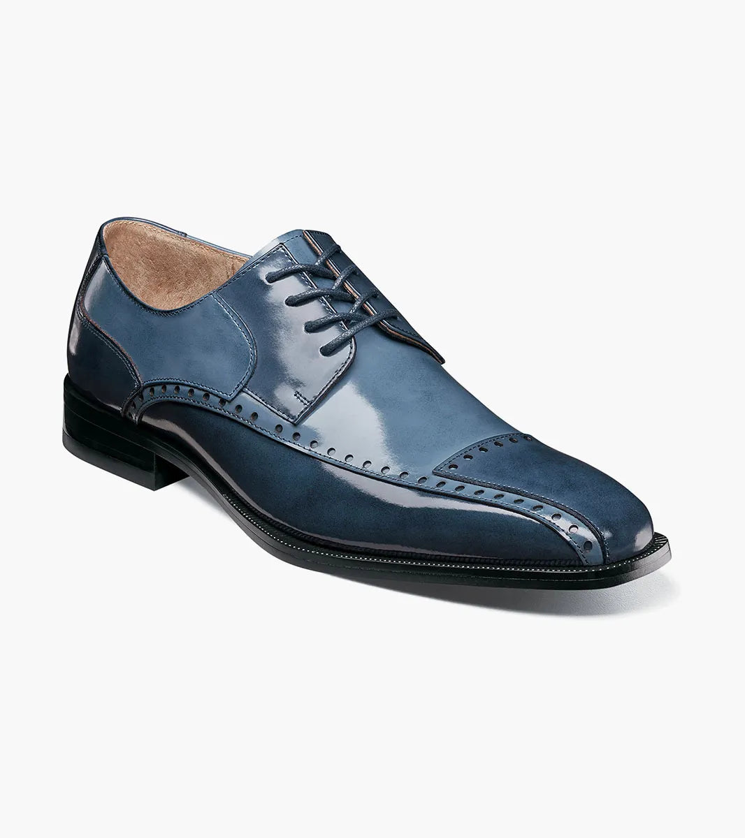 STACY ADAMS Harrington Scarpe Oxford Uomo – Tomaia Mista Tessuto E Pelle, Suola Gomma, Memory Foam, 40 EU