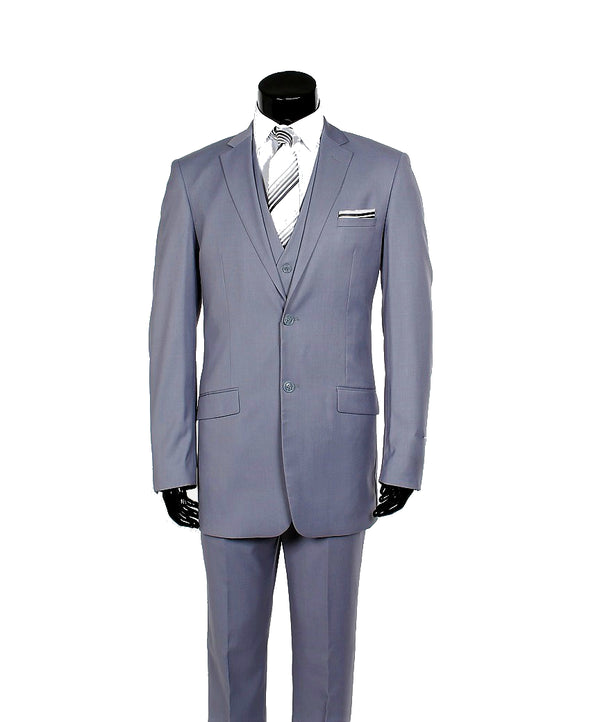 3pc Suit-Silver (Modern Fit)-The City Warehouse-Menswear