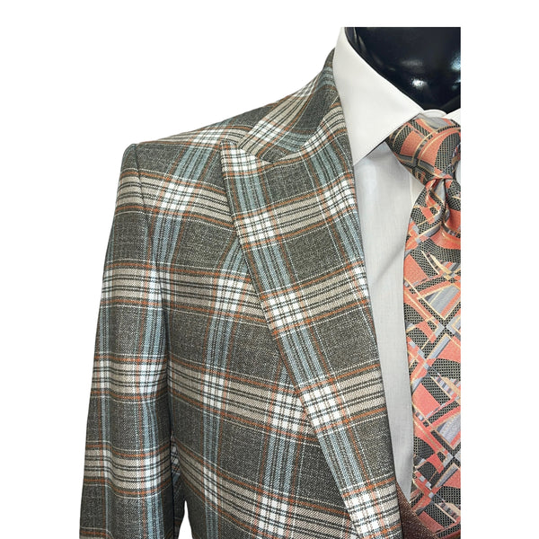 Olive/Rust | 3pc Plaid | Modern Fit-The City Warehouse-Menswear