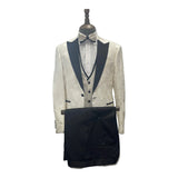 Embroidered 4PC Tuxedo- 884 | Modern Fit | Cream-The City Warehouse-Menswear