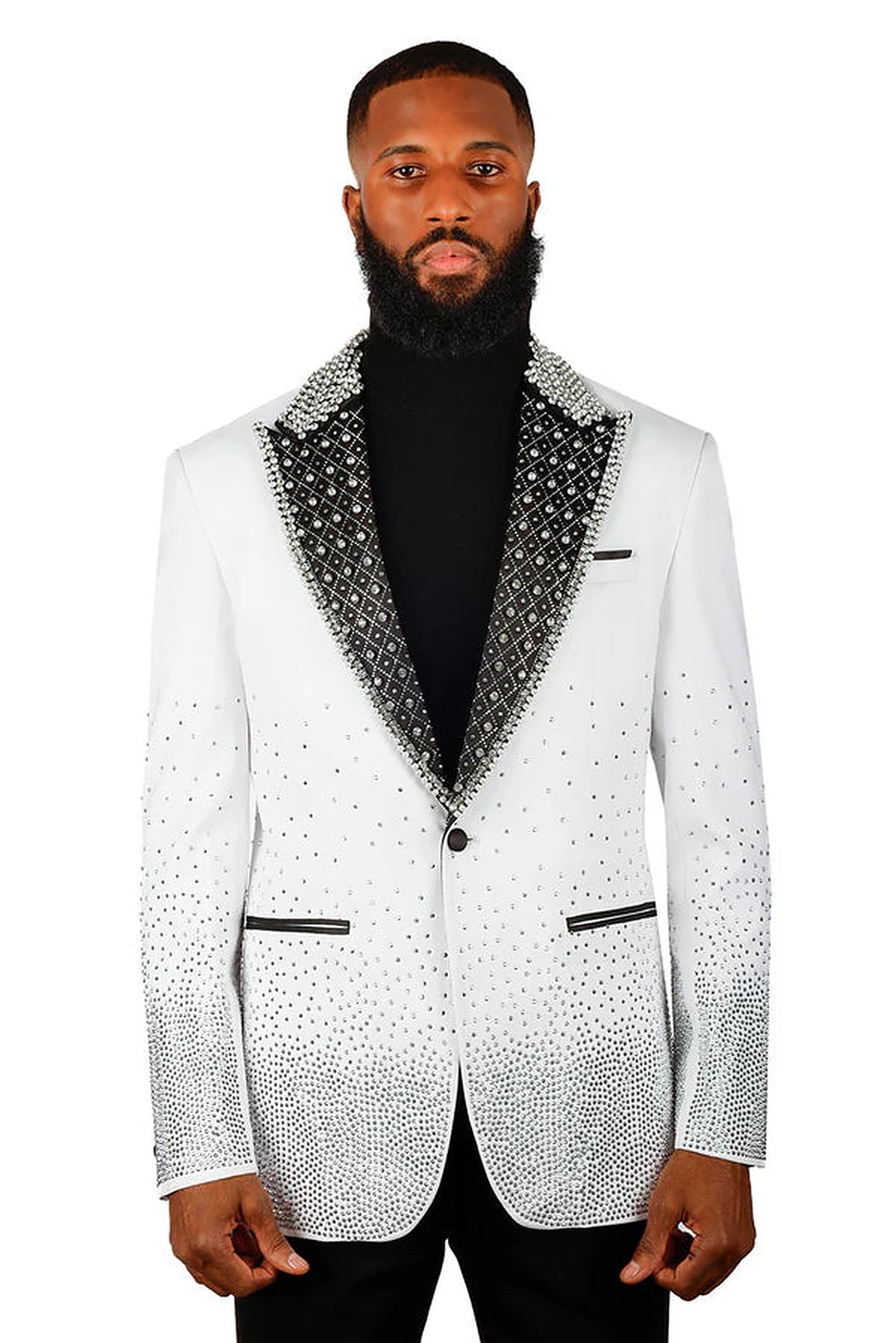 Barabas Rhinestone Blazer (2EBL3) in White