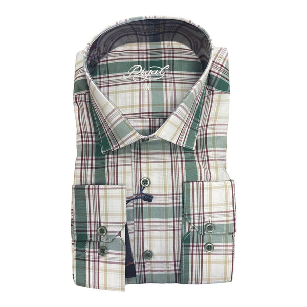 L/S Plaid Button Down | Green/Burgandy-The City Warehouse-Menswear