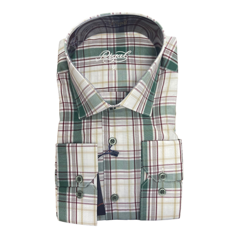 L/S Plaid Button Down | Green/Burgandy-The City Warehouse-Menswear