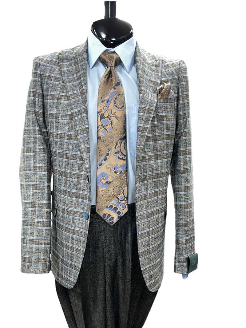 TCW | 2pc. Plaid Suit (Solid Pants)-The City Warehouse-Menswear