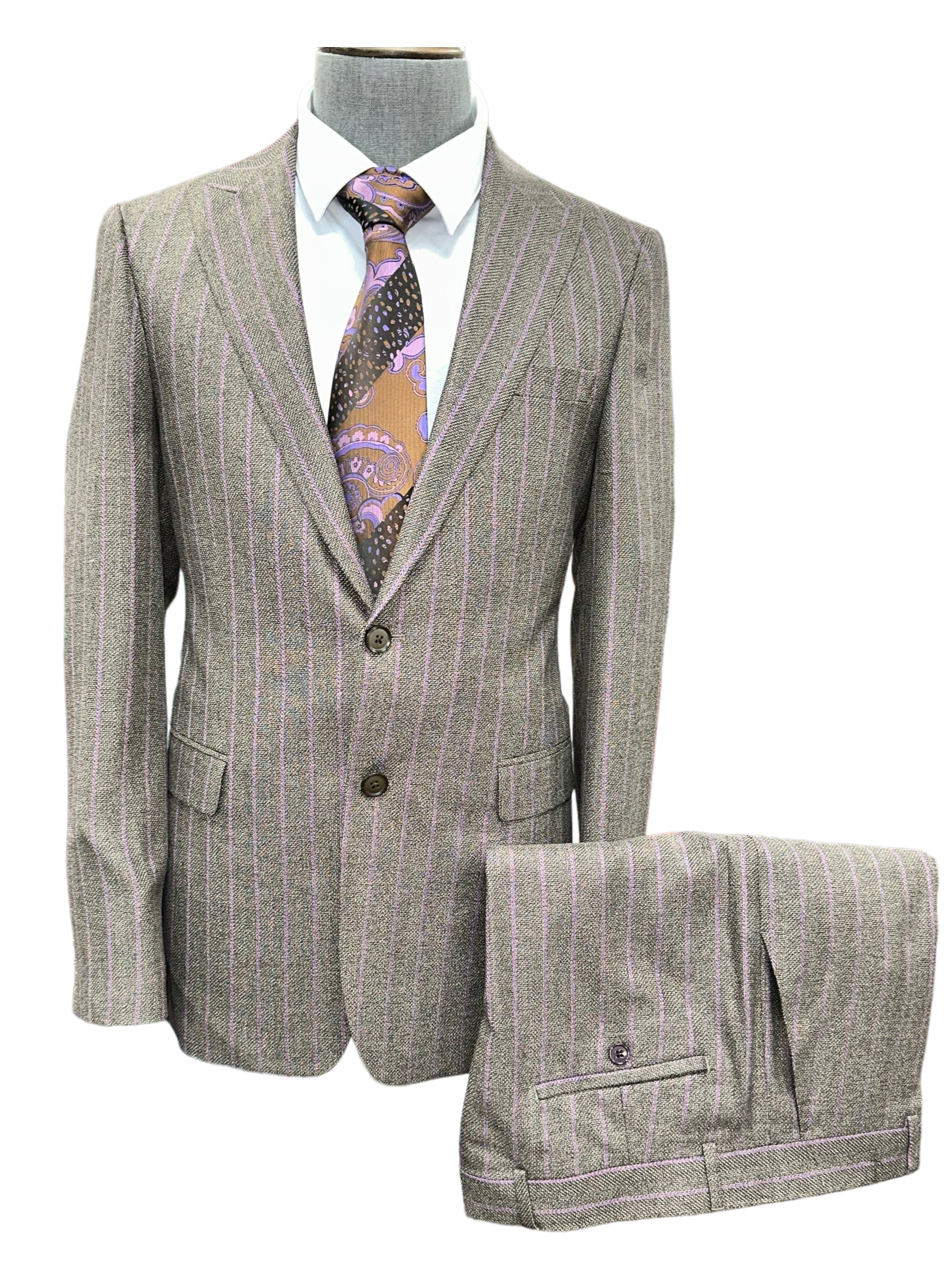 TCW | 2pc. Pinstripe (Brown/Purple)-The City Warehouse-Menswear