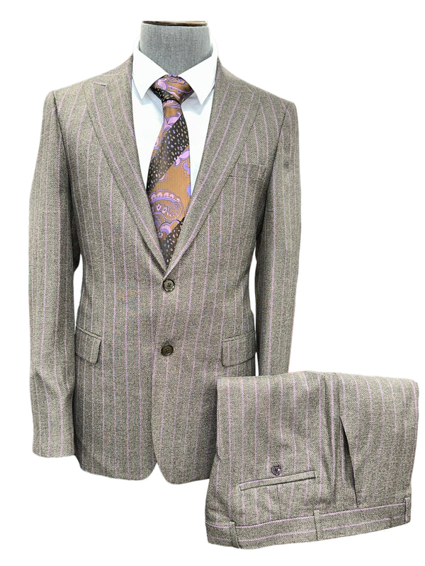 TCW | 2pc. Pinstripe (Brown/Purple)