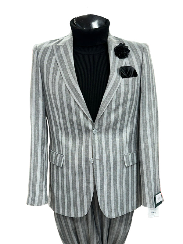 TCW | 2pc Wide Pinstripe (2 Tone Gray)
