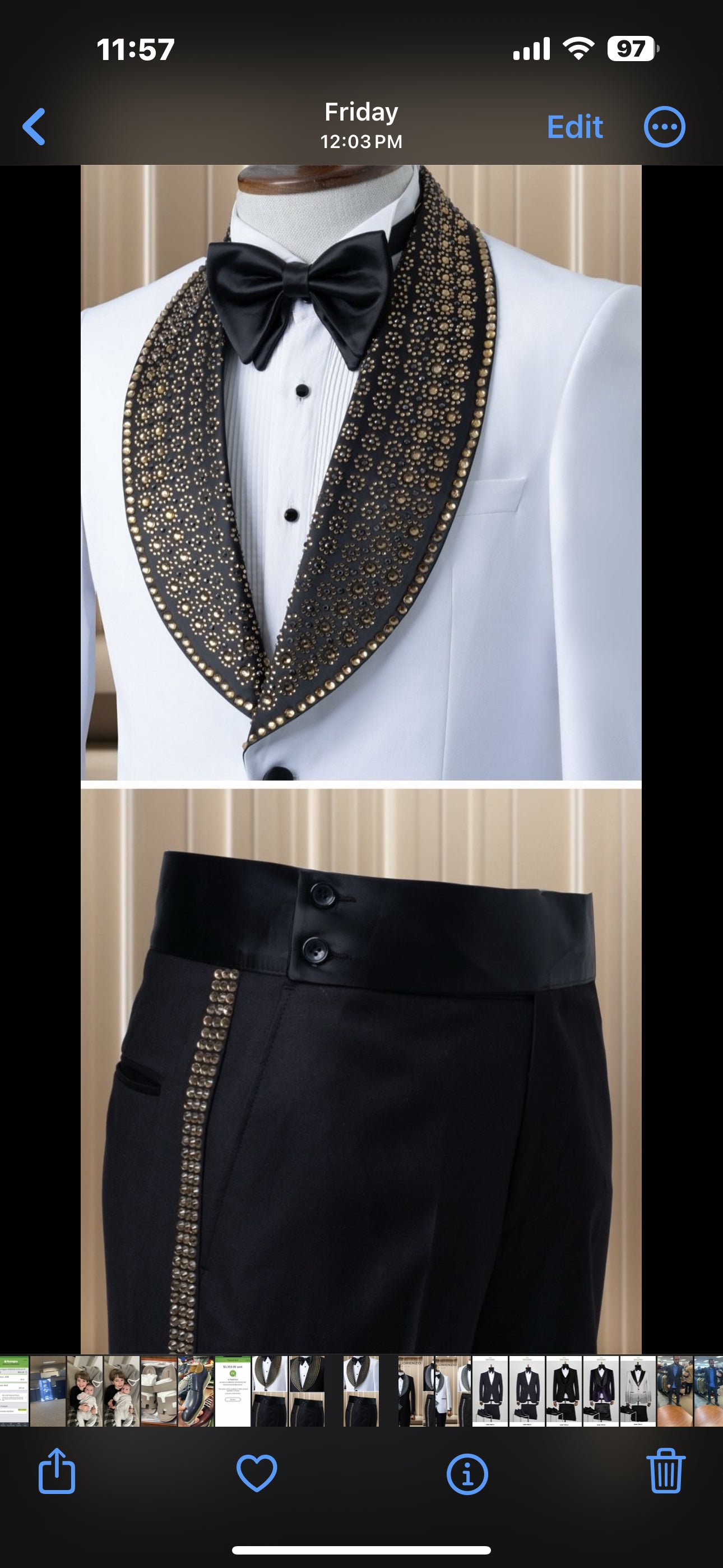 Marco Lorenzo| Slim Fit Wide Collar Studded Tuxedo-The City Warehouse-Menswear