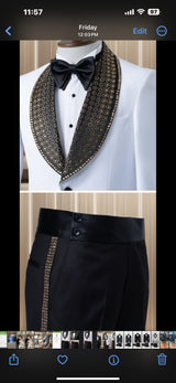Marco Lorenzo| Slim Fit Wide Collar Studded Tuxedo-The City Warehouse-Menswear